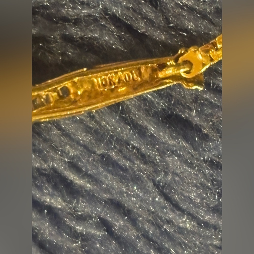 Vintage Italian ADL 10k Gold Ruby & Baguette Diamond Designer Necklace 4.3 grams - Picture 10 of 16